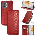 For vivo S18e Cubic Grid Pressed Magnetic Leather Phone Case(Red)