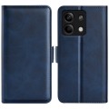 For Xiaomi Redmi Note 13 Dual-side Magnetic Buckle Horizontal Flip Leather Phone Case(Dark Blue)