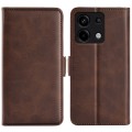 For Xiaomi Redmi Note 13 Pro Dual-side Magnetic Buckle Horizontal Flip Leather Phone Case(Brown)