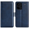 For Xiaomi Redmi Note 13 Pro+ Dual-side Magnetic Buckle Horizontal Flip Leather Phone Case(Dark Blue