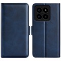 For Xiaomi 14 Pro Dual-side Magnetic Buckle Horizontal Flip Leather Phone Case(Dark Blue)