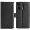 For Xiaomi Redmi Note 13 4G Dual-side Magnetic Buckle Horizontal Flip Leather Phone Case(Black)
