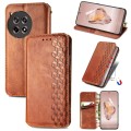 For OnePlus Ace 3 Cubic Grid Pressed Magnetic Leather Phone Case(Brown)
