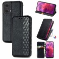 For OnePlus 12R Cubic Grid Pressed Magnetic Leather Phone Case(Black)