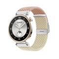 For Huawei Watch GT4 41mm Integrated Buckle Braided Nylon Watch Band(Milk Tea+Starlight)