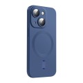 For iPhone 15 ENKAY MagSafe Matte TPU Phone Case with Lens Film(Dark Blue)
