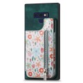 For Samsung Galaxy Note9 Retro Painted Zipper Wallet Back Phone Case(Green)