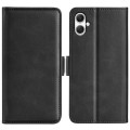 For Samsung Galaxy A05 Dual-side Magnetic Buckle Horizontal Flip Leather Phone Case(Black)