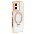 For iPhone 12 Starlink Stand Clear Magsafe Phone Case(Orange)