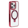 For iPhone 12 Pro Starlink Stand Clear Magsafe Phone Case(Red)