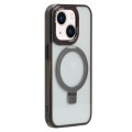 For iPhone 14 Starlink Stand Clear Magsafe Phone Case(Black)