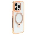 For iPhone 15 Pro Max Starlink Stand Clear Magsafe Phone Case(Orange)