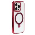 For iPhone 15 Pro Max Starlink Stand Clear Magsafe Phone Case(Red)
