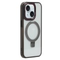 For iPhone 15 Plus Starlink Stand Clear Magsafe Phone Case(Black)