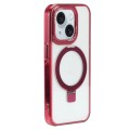 For iPhone 15 Plus Starlink Stand Clear Magsafe Phone Case(Red)