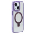 For iPhone 15 Plus Starlink Stand Clear Magsafe Phone Case(Purple)