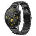 For Huawei Watch GT4 46mm Three Bead Stainless Steel Metal Watch Band(Black)