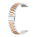 For Huawei Watch GT4 41mm Three Bead Stainless Steel Metal Watch Band(Silver+Rose Gold)