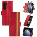 For Samsung Galaxy Z Fold5 5G CaseNeo Splicing Dual Magnetic Buckle Leather Phone Case(Red)