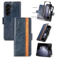 For Samsung Galaxy Z Fold5 5G CaseNeo Splicing Dual Magnetic Buckle Leather Phone Case(Blue)