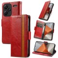 For Xiaomi Redmi Note 13 Pro+ CaseNeo Splicing Dual Magnetic Buckle Leather Phone Case(Red)