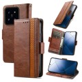 For Xiaomi 14 CaseNeo Splicing Dual Magnetic Buckle Leather Phone Case(Brown)
