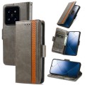 For Xiaomi 14 CaseNeo Splicing Dual Magnetic Buckle Leather Phone Case(Grey)