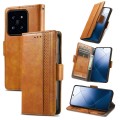 For Xiaomi 14 Pro CaseNeo Splicing Dual Magnetic Buckle Leather Phone Case(Khaki)