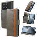 For Xiaomi Redmi K70E CaseNeo Splicing Dual Magnetic Buckle Leather Phone Case(Grey)