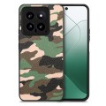 For Xiaomi 14 Retro Camouflage Leather Back Phone Case(Green)
