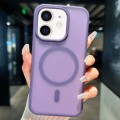 For iPhone 11 Transparent TPU Hybrid PC Magsafe Phone Case(Purple)
