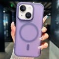 For iPhone 14 Transparent TPU Hybrid PC Magsafe Phone Case(Purple)
