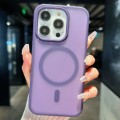 For iPhone 15 Pro Max Transparent TPU Hybrid PC Magsafe Phone Case(Purple)