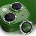 For iPhone 15 / 15 Plus ENKAY AR Anti-reflection Individual Diamond Ring Camera Lens Glass Full Film