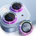 For iPhone 15 / 15 Plus ENKAY AR Anti-reflection Individual Diamond Ring Camera Lens Glass Full Film