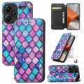 For Xiaomi Redmi Note 13 Pro+ CaseNeo Colorful Magnetic Leather Phone Case(Purple Scales)