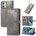 For Motorola G54 5G Mandala Flower Embossed Leather Phone Case(Gray)