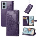For Motorola Moto G24 Power Mandala Flower Embossed Leather Phone Case(Purple)