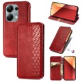 For Honor X9b Cubic Grid Pressed Magnetic Leather Phone Case(Red)