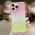 For iPhone 15 Pro Multicolor Gradient Glitter Sequin MagSafe TPU Phone Case(Pink+Yellow)
