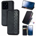 For Xiaomi 14 Pro Cubic Grid Pressed Magnetic Leather Phone Case(Black)