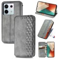 For Xiaomi Redmi Note 13 Pro Cubic Grid Pressed Magnetic Leather Phone Case(Grey)