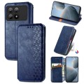 For Xiaomi Redmi K70E Cubic Grid Pressed Magnetic Leather Phone Case(Blue)