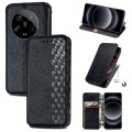 For Xiaomi 14 Ultra Cubic Grid Pressed Magnetic Leather Phone Case(Black)