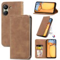 For Xiaomi Redmi 13C Retro Skin Feel Magnetic Flip Leather Phone Case(Brown)