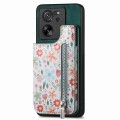 For Xiaomi 13 Lite Retro Painted Zipper Wallet Back Phone Case(Green)