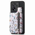 For Xiaomi Poco M5s 4G Retro Painted Zipper Wallet Back Phone Case(Black)