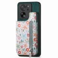 For Xiaomi Poco M5 4G Retro Painted Zipper Wallet Back Phone Case(Green)