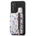 For Redmi Note 13 5G Retro Painted Zipper Wallet Back Phone Case(Black)