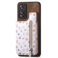For Redmi Note 12 4G Retro Painted Zipper Wallet Back Phone Case(Brown)